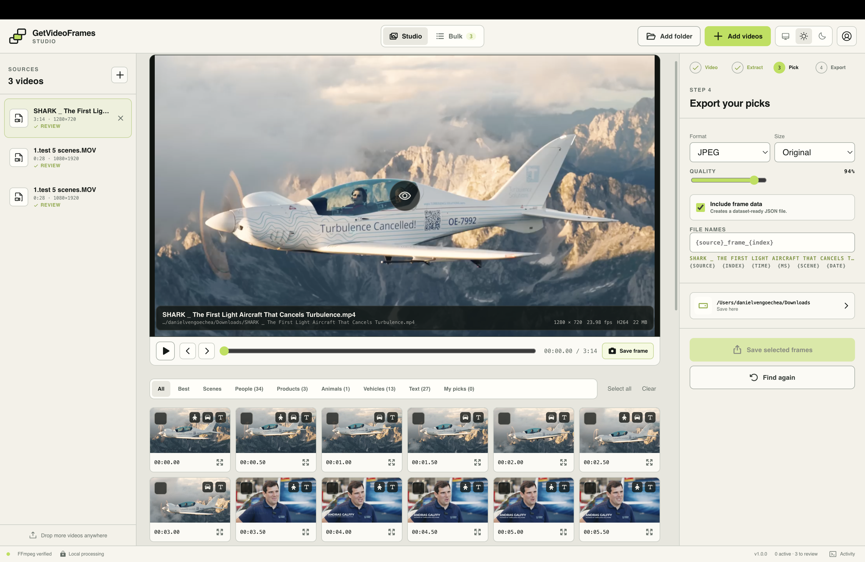 GetVideoFrames desktop app